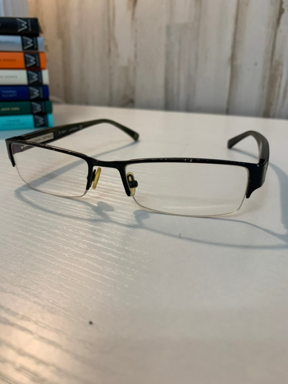 Banana Republic Eyeglass Frames Unisex Black Semi-Rimless